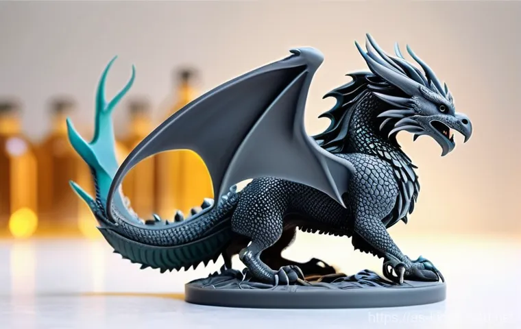3D 프린터용 레진 추천 - **Prompt:** A meticulously detailed miniature of a fantastical creature, perhaps a small dragon or a...